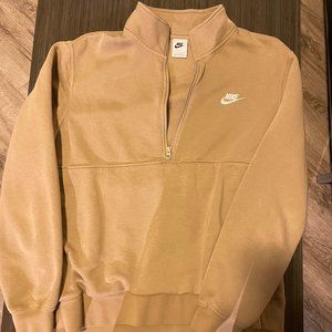 Men's Nike Quarter Zip - Beige - Large